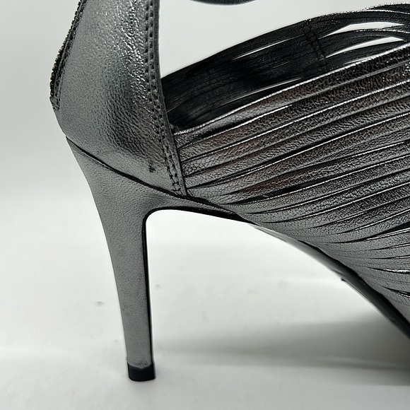 LK Bennet Black Ribbon NWT “Arianna” Silver Stiletto Heel Shoes *Sz 37/US 6*🔥🔥 - Picture 6 of 10